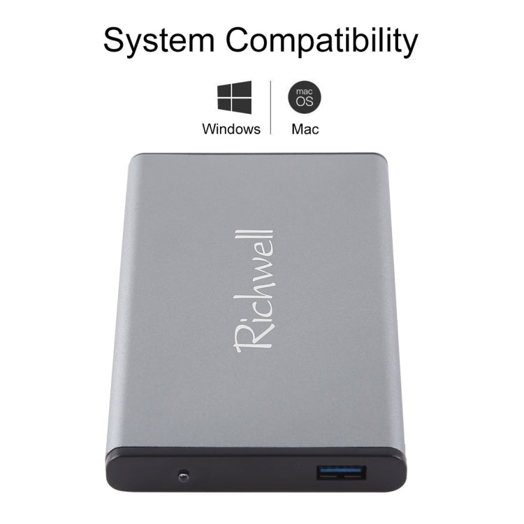 Richwell SATA R2-SATA-320GB 320GB 2.5 inch USB3.0 Super Speed Interface Mobile Hard Disk Drive(Grey)