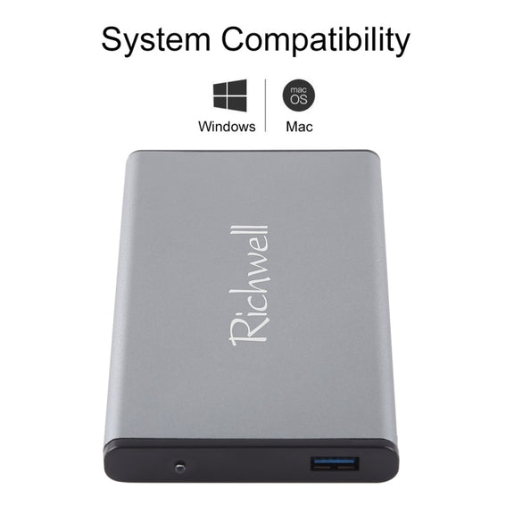 Richwell SATA R2-SATA-500GB 500GB 2.5 inch USB3.0 Super Speed Interface Mobile Hard Disk Drive(Grey)