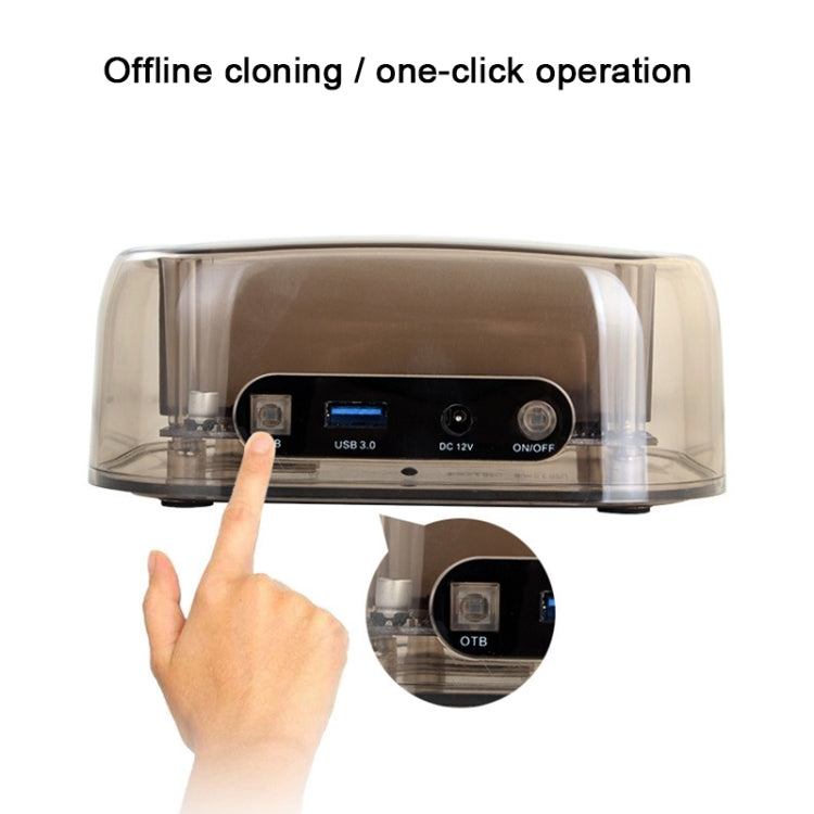 2.5 / 3.5 inch USB3.0 Dual SATA HDD Enclosure with HUB & OTB Function, The Maximum Support Capacity: 16TB - HDD Enclosure by PMC Jewellery | Online Shopping South Africa | PMC Jewellery | Buy Now Pay Later Mobicred