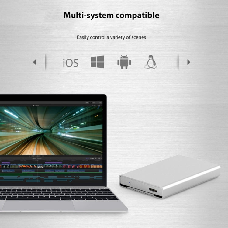 Blueendless U23Q SATA 2.5 inch Micro B Interface HDD Enclosure with USB-C / Type-C to USB-C / Type-C Cable, Support Thickness: 1cm or less - free shipping - PMC Jewellery - Order now!