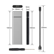 M.2 NGFF to USB-C / Type-C USB 3.1 Interface Aluminum Alloy SSD Enclosure(Black)