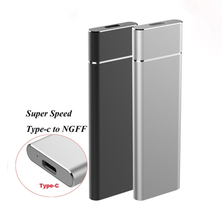 M.2 NGFF to USB-C / Type-C USB 3.1 Interface Aluminum Alloy SSD Enclosure(Black)