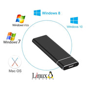 M.2 NGFF to USB-C / Type-C USB 3.1 Interface Aluminum Alloy SSD Enclosure(Black)