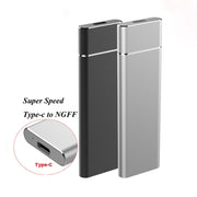 M.2 NGFF to USB-C / Type-C USB 3.1 Interface Aluminum Alloy SSD Enclosure (Silver)