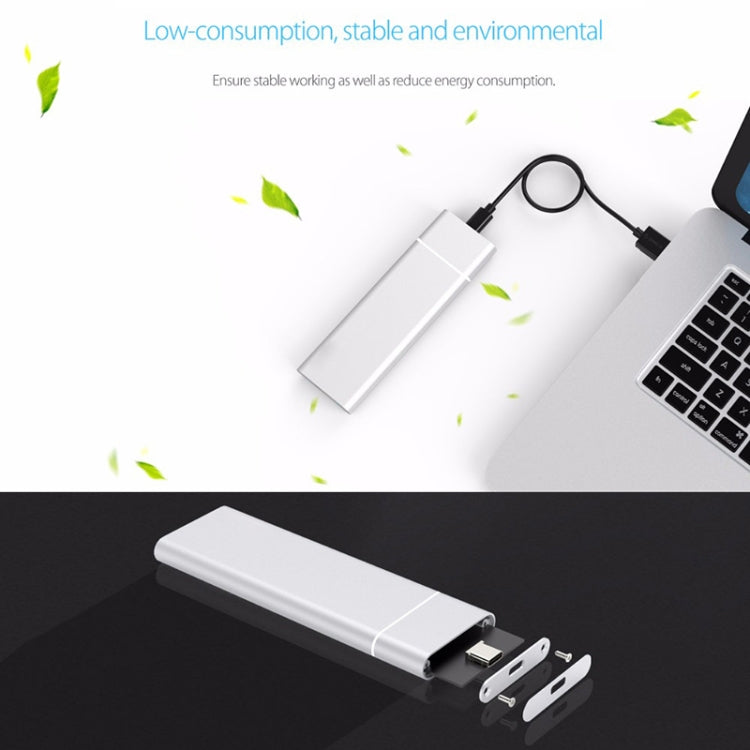 M.2 NGFF to USB-C / Type-C USB 3.1 Interface Aluminum Alloy SSD Enclosure (Silver) - HDD Enclosure by PMC TechLife | Online Shopping South Africa | PMC TechLife | Buy Now Pay Later Mobicred