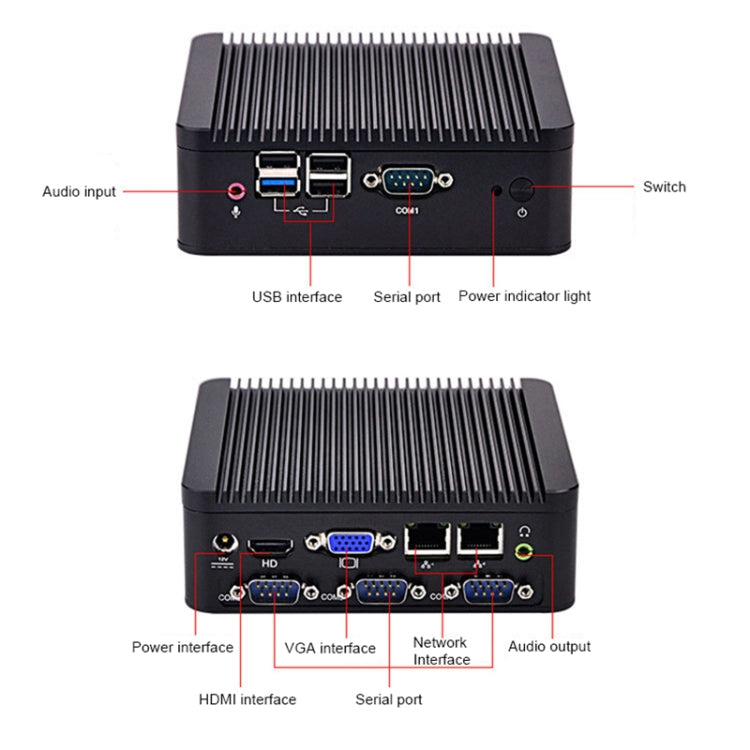 Fanless Mini Industrial Control PC with 4 USB Ports & RS-232 COM Port, 8GB RAM, Intel Celeron N2920 2.0GHz Quard Core, Support Bluetooth 4.0 & 2.4G / 5.0G Dual-band WiFi(Black) - Windows Mini PCs by PMC Jewellery | Online Shopping South Africa | PMC Jewellery | Buy Now Pay Later Mobicred