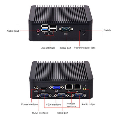 Fanless Mini Industrial Control PC with 4 USB Ports & RS-232 COM Port, 8GB RAM, Intel Celeron N2920 2.0GHz Quard Core, Support Bluetooth 4.0 & 2.4G / 5.0G Dual-band WiFi(Black) - Windows Mini PCs by PMC Jewellery | Online Shopping South Africa | PMC Jewellery | Buy Now Pay Later Mobicred