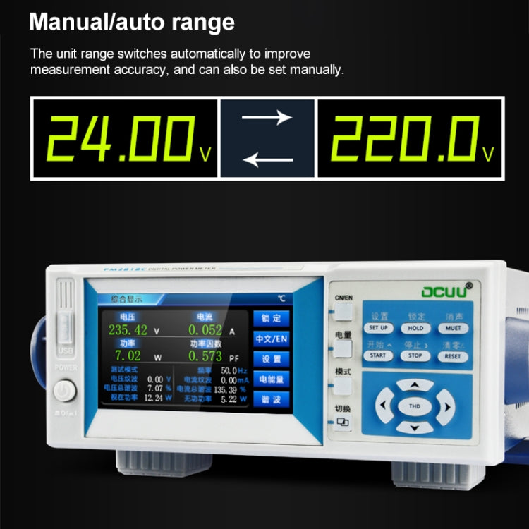 DCUU PM2818C AC 20A Intelligent Electrical Parameters Measuring Instrument (EU Plug) - Current & Voltage Tester by PMc TechLife | Online Shopping South Africa | PMc TechLife | Buy Now Pay Later Mobicred