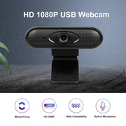 HD 1080P USB Camera WebCam with Microphone