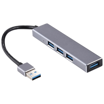 3019 4 x USB 3.0 to USB 3.0 Aluminum Alloy HUB Adapter with LED Indicator (Silver Grey) - USB 3.0 HUB by PMC Jewellery | Online Shopping South Africa | PMC Jewellery | Buy Now Pay Later Mobicred