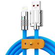 Mech Series 6A 120W USB to 8 Pin Metal Plug Silicone Fast Charging Data Cable, Length: 1.8m(Blue) - Normal Style Cable by PMC TechLife | Online Shopping South Africa | PMC TechLife | Buy Now Pay Later Mobicred