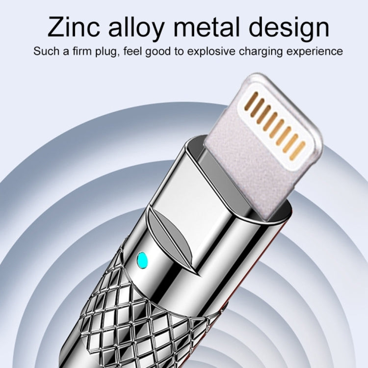 Mech Series 6A 120W USB to 8 Pin Metal Plug Silicone Fast Charging Data Cable, Length: 1.8m(Yellow)