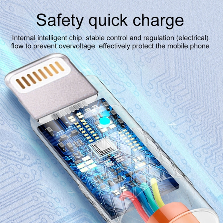 Mech Series 6A 120W USB to 8 Pin Metal Plug Silicone Fast Charging Data Cable, Length: 1.8m(White)