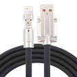 Mech Series 6A 120W USB to 8 Pin 180-degree Metal Plug Fast Charging Cable, Length: 1.8m(Black) - Normal Style Cable by PMC TechLife | Online Shopping South Africa | PMC TechLife | Buy Now Pay Later Mobicred