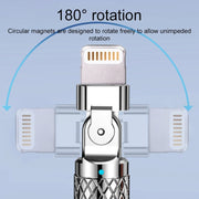 Mech Series 6A 120W USB to 8 Pin 180-degree Metal Plug Fast Charging Cable, Length: 1.8m(Orange)