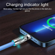 Mech Series 6A 120W USB to 8 Pin 180-degree Metal Plug Fast Charging Cable, Length: 1.8m(Blue)
