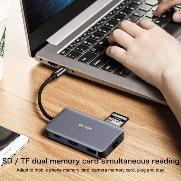 Lenovo F1-C08 8 In 1 Type-C / USB-C to HDMI Multi-function Converter Hub
