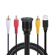 USB 3.0 Male + 3 RCA to USB 3.0 Female + 3.5mm Female Connector Car Adapter Cable, Length: 100cm