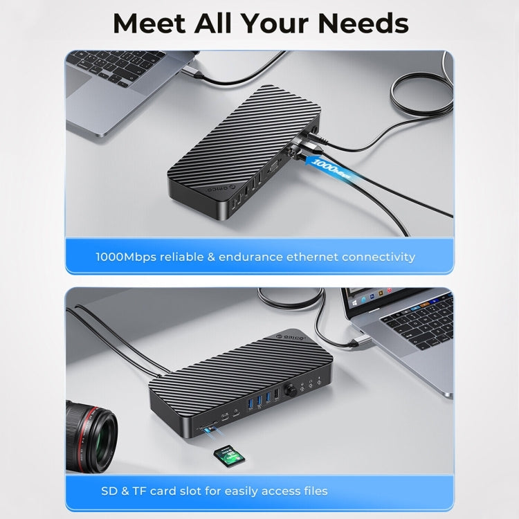 ORICO DKA20-BK-BP 10Gbps 20 in 1 Type-C 3.0 HUB Docking Station (UK Plug)
