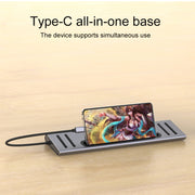 Onten 9199 12 in 1 USB-C / Type-C to USB-C / Type-C + TF / SD Card Slot + RJ45 + 3.5mm Audio + PD USB-C / Type-C Charging + 2 HDMI + 4 USB 3.0 Ports Multifunctional HUB Converter Docking Station