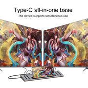 Onten 9199 12 in 1 USB-C / Type-C to USB-C / Type-C + TF / SD Card Slot + RJ45 + 3.5mm Audio + PD USB-C / Type-C Charging + 2 HDMI + 4 USB 3.0 Ports Multifunctional HUB Converter Docking Station