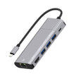 79591 6 in 1 8 Pin to RJ45 + HDMI + 8 Pin Charging + 3 USB 2.0 Ports Multifunctional HUB Converter Docking Station - USB HUB by PMC TechLife | Online Shopping South Africa | PMC TechLife | Buy Now Pay Later Mobicred