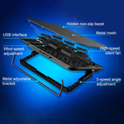 ICE COOREL Notebook Computer Base Silent Six-fan Cooling Holder Heat Sink, Style: Ordinary