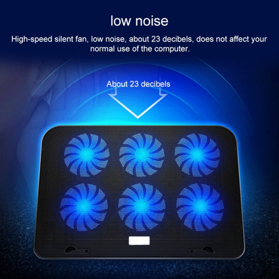 ICE COOREL Notebook Computer Base Silent Six-fan Cooling Holder Heat Sink, Style: Ordinary