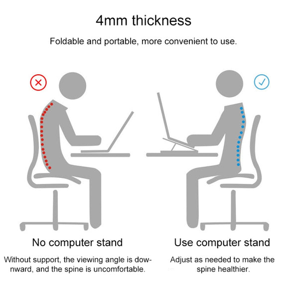 Portable Adjustable Laptop Stand Desktop Lifting Height Increase Rack Folding Heat Dissipation Holder, Style: Ordinary(Silver)