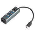 USB-C / Type-C to 4 USB 3.0 Ports Aluminum Alloy HUB with Switch (Grey) - USB HUB by PMC TechLife | Online Shopping South Africa | PMC TechLife | Buy Now Pay Later Mobicred
