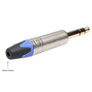 10 PCS TC203N 6.35mm Gold-plated Audio Stereo Connector Welding Plug