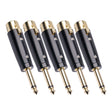 5 PCS LZ1167G 6.35mm Single Track Male Head to XRL Female Audio Adapter Plug (Black) - Microphone Audio Cable & Connector by PMC TechLife | Online Shopping South Africa | PMC TechLife | Buy Now Pay Later Mobicred