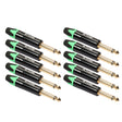 10 PCS TC202 6.35mm Gold-plated Mono Sound Welding Audio Adapter Plug(Green) - Microphone Audio Cable & Connector by PMC TechLife | Online Shopping South Africa | PMC TechLife | Buy Now Pay Later Mobicred