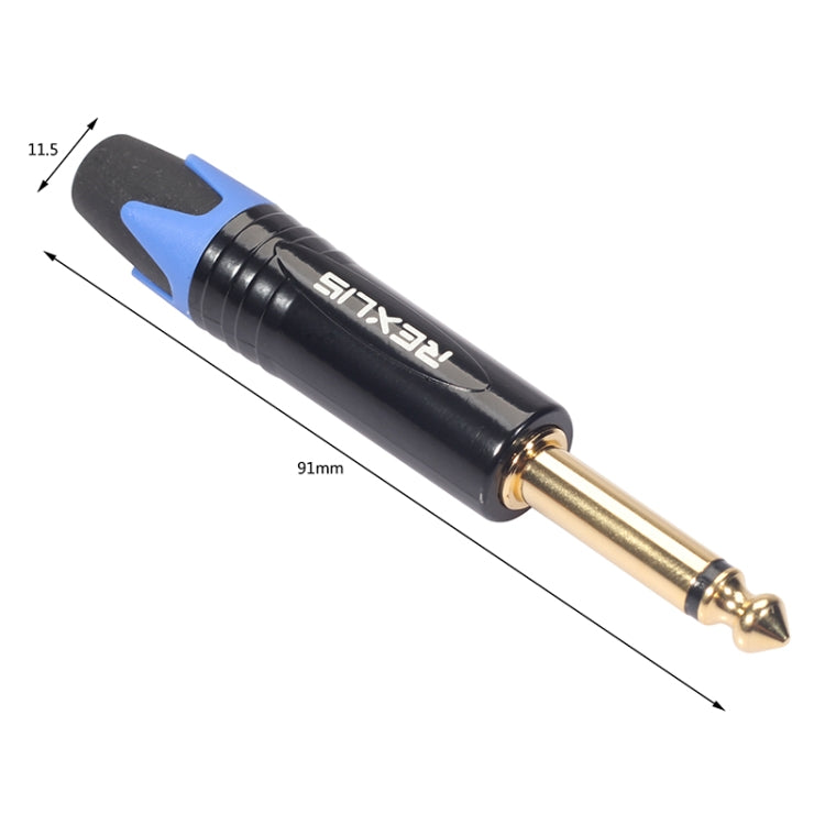 10 PCS TC202 6.35mm Gold-plated Mono Sound Welding Audio Adapter Plug(Blue) - free shipping - PMC Jewellery - Order now!
