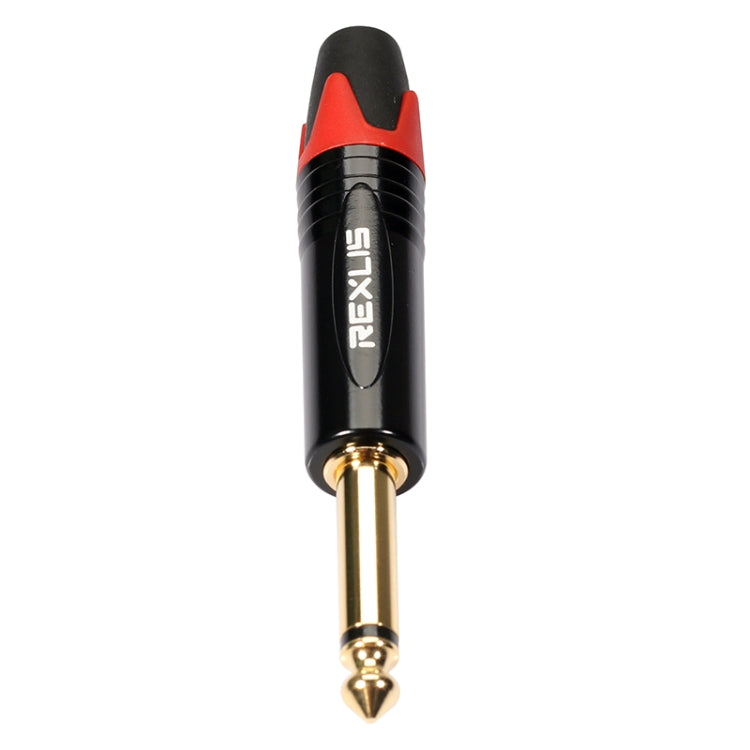 10 PCS TC202 6.35mm Gold-plated Mono Sound Welding Audio Adapter Plug(Red)