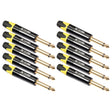 10 PCS TC202 6.35mm Gold-plated Mono Sound Welding Audio Adapter Plug(Yellow) - Microphone Audio Cable & Connector by PMC TechLife | Online Shopping South Africa | PMC TechLife | Buy Now Pay Later Mobicred
