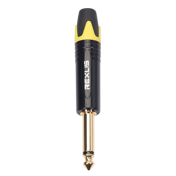 10 PCS TC202 6.35mm Gold-plated Mono Sound Welding Audio Adapter Plug(Yellow)