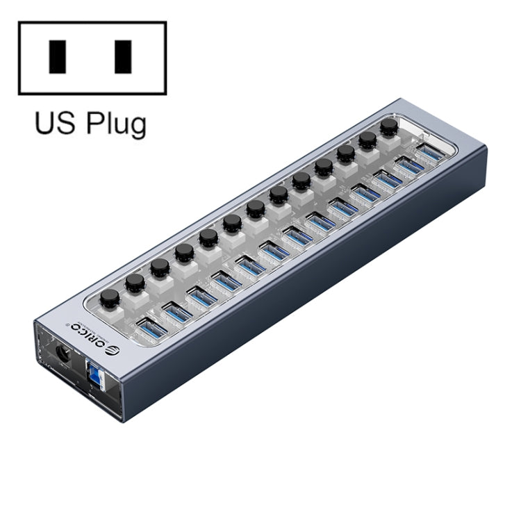 ORICO AT2U3-13AB-GY-BP 13 Ports USB 3.0 HUB with Individual Switches & Blue LED Indicator, US Plug - free shipping - PMC Jewellery - Order now!