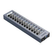 ORICO AT2U3-13AB-GY-BP 13 Ports USB 3.0 HUB with Individual Switches & Blue LED Indicator, EU Plug
