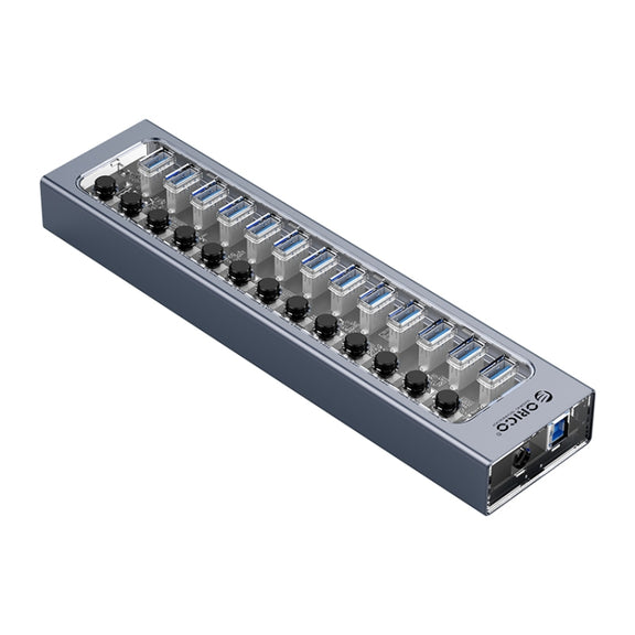 ORICO AT2U3-13AB-GY-BP 13 Ports USB 3.0 HUB with Individual Switches & Blue LED Indicator, UK Plug