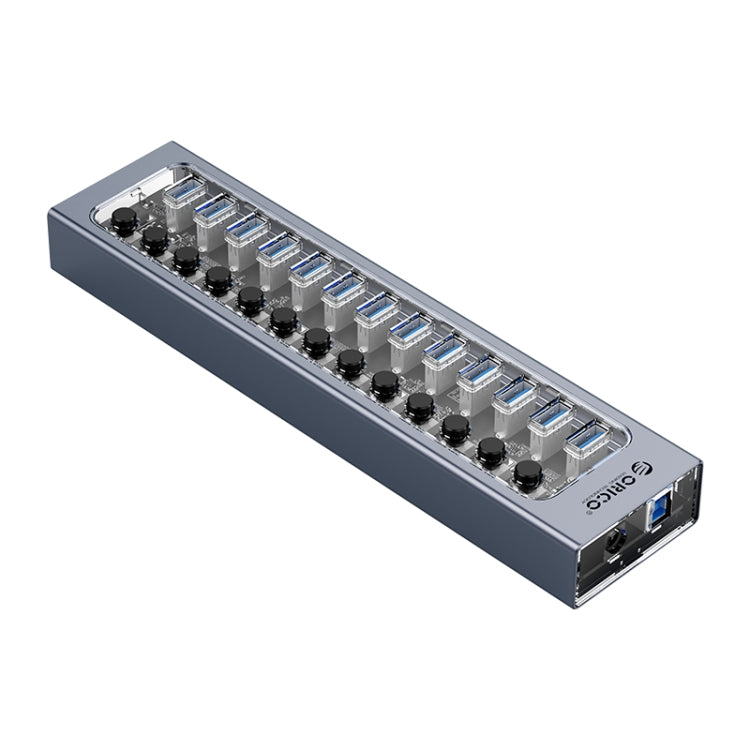 ORICO AT2U3-13AB-GY-BP 13 Ports USB 3.0 HUB with Individual Switches & Blue LED Indicator, UK Plug