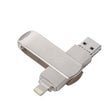 Richwell 3 in 1 128G Micro USB + 8 Pin + USB 3.0 Metal Rotating Push-pull Flash Disk with OTG Function(Silver) - U Disk & Card Reader by Richwell | Online Shopping South Africa | PMC TechLife | Buy Now Pay Later Mobicred