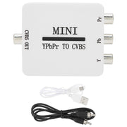 Mini YPBPR to CVBS Video Converter Component AV Adapter for TV / Projector / Monitor(White)