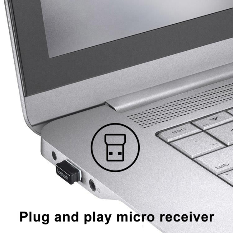 Logitech M330 Wireless Optical Mute Mouse with Micro USB Receiver (White)