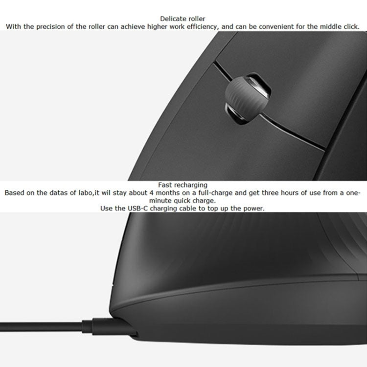 Logitech MX Vertical 4000DPI USB-C / Type-C + Unifying + Bluetooth Three-mode Ergonomic Wireless Vertical Optical Mouse (Black) - free shipping - PMC Jewellery - Order now!