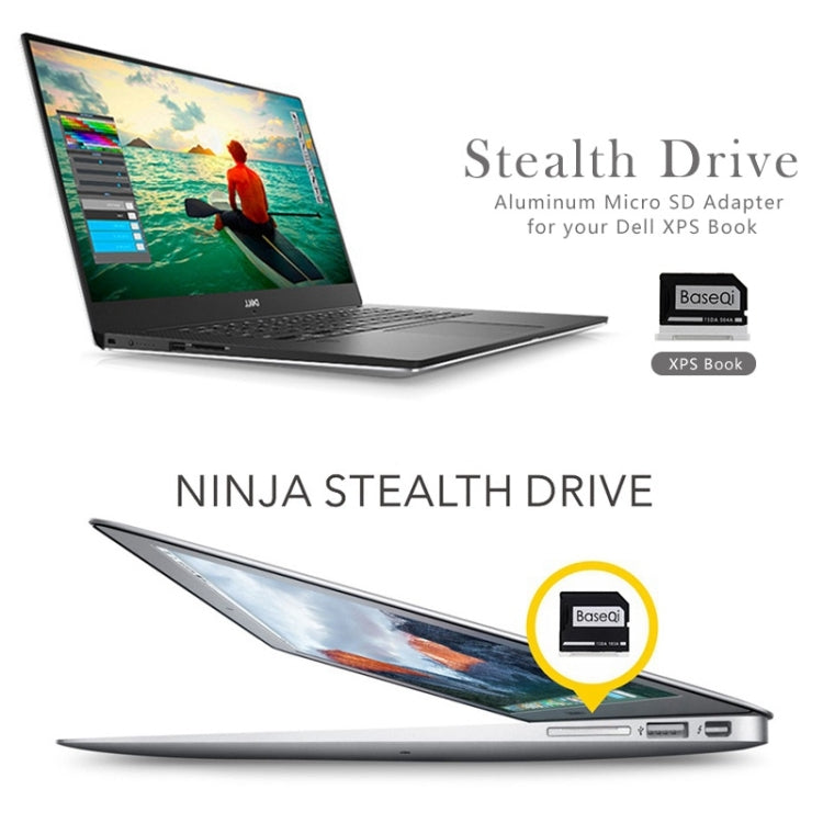 BASEQI Hidden Aluminum Alloy High Speed SD Card Case for Dell XPS 15.6 inch (9560 / 9570) Laptop