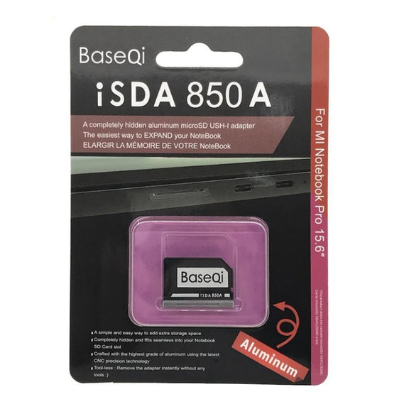 BASEQI Hidden Aluminum Alloy SD Card Case for Xiaomi Pro 15.6 inch MX150 Laptop