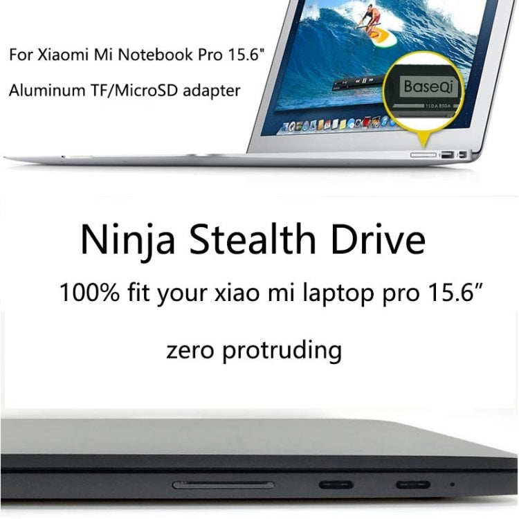 BASEQI Hidden Aluminum Alloy SD Card Case for Xiaomi Pro 15.6 inch MX250 Laptop