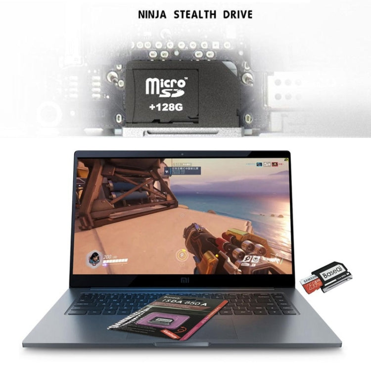 BASEQI Hidden Aluminum Alloy SD Card Case for Xiaomi Pro 15.6 inch MX250 Laptop