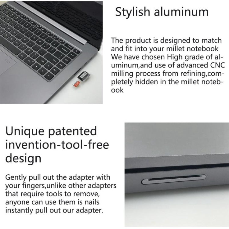 BASEQI Hidden Aluminum Alloy SD Card Case for Xiaomi Pro 15.6 inch GTX1060 Laptop
